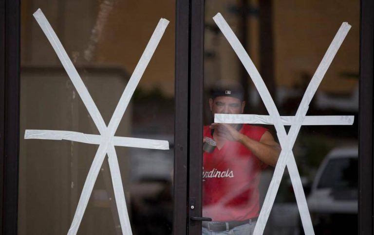 Tape the windows at your place prior to strong typhoons