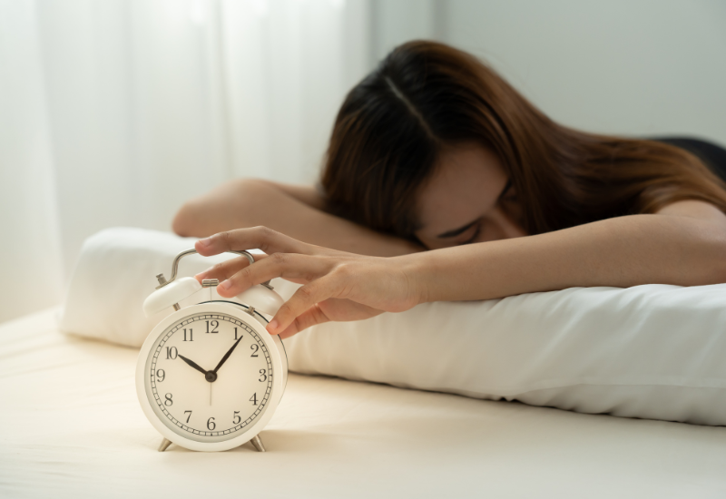 woman lazy to get up