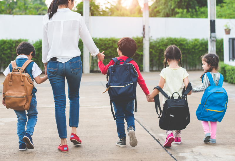 Children getting back to school