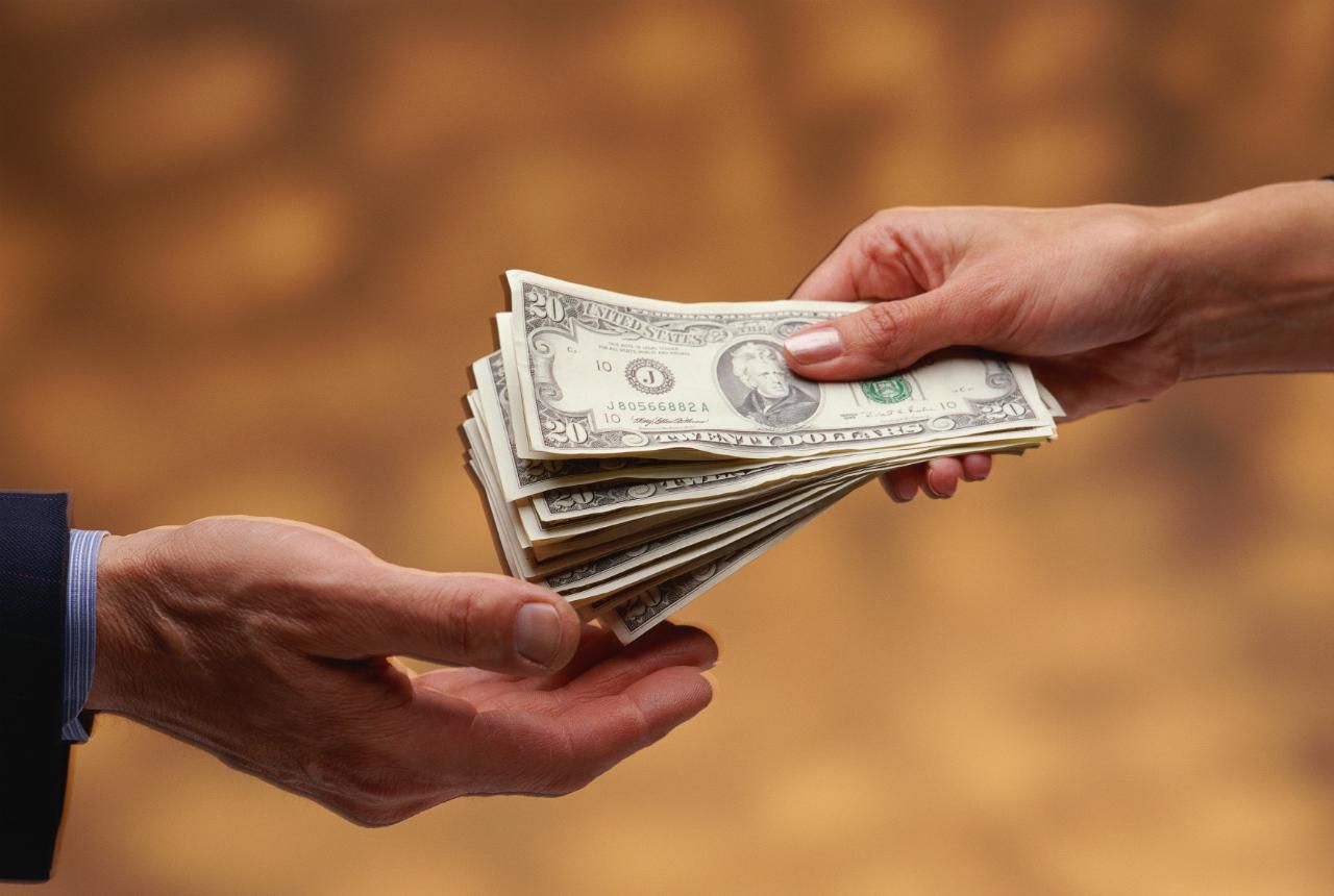 Image showing a person receiving a salary